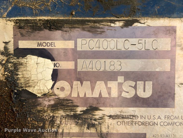 image for item FB8333 1995 Komatsu PC400LC-5LC excavator