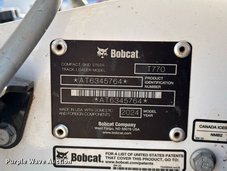 image for item FC4178 2024 Bobcat T770 tracked skid steer loader