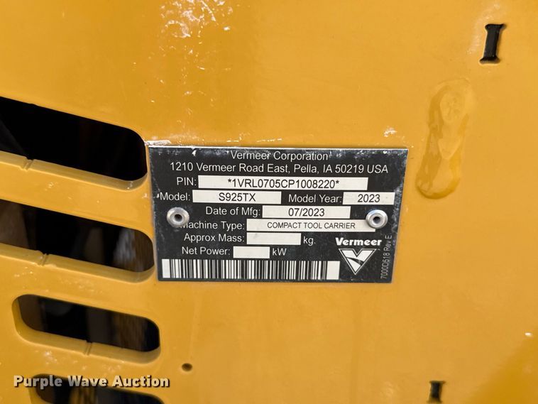 image for item FC4398 2023 Vermeer S295TX compact utility loader