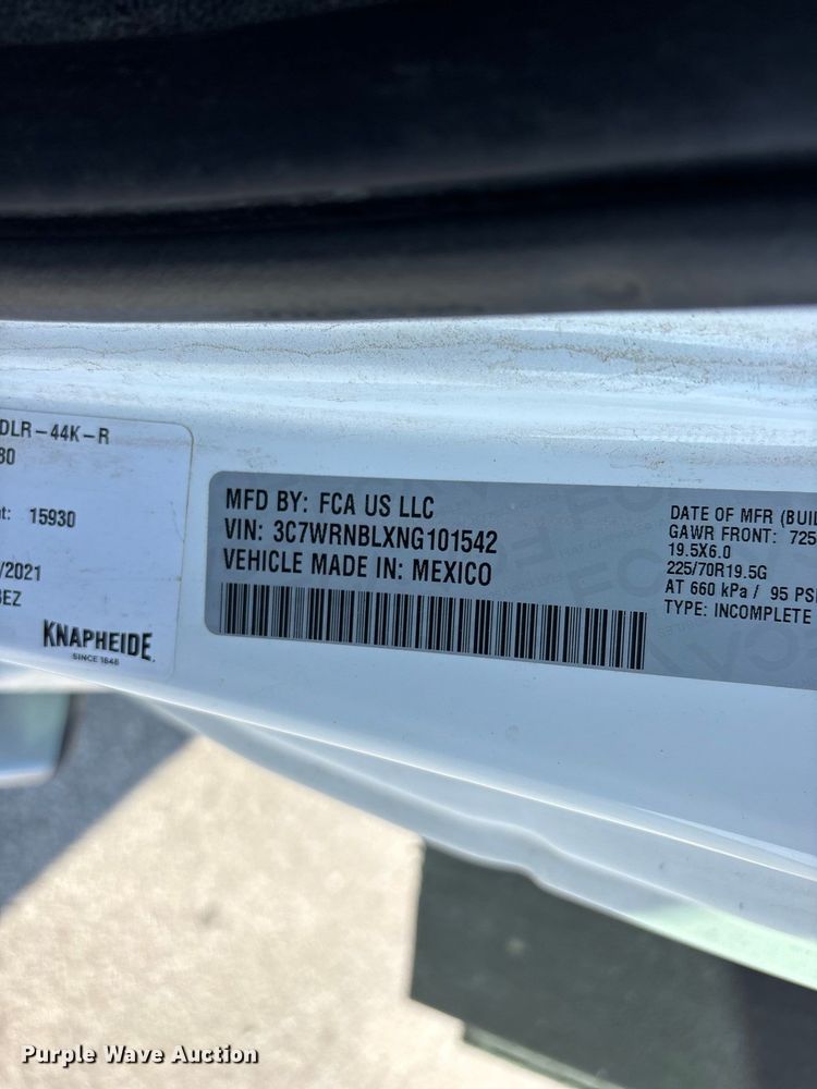 image for item FG0681 2022 RAM 5500 utility / service truck