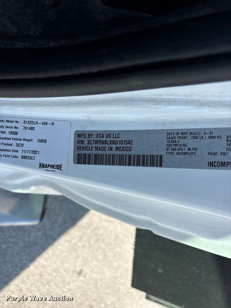 image for item FG0681 2022 RAM 5500 utility / service truck
