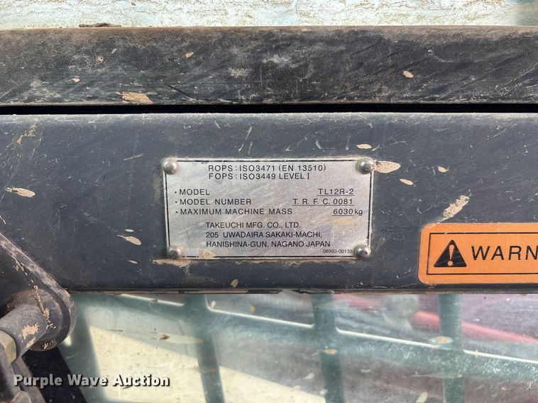 image for item FG0701 2017 Takeuchi TL12R2 tracked skid steer loader