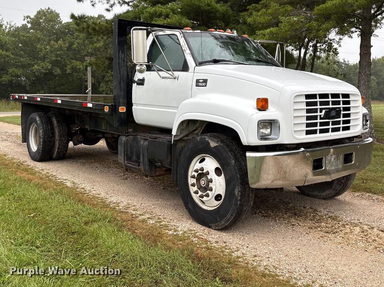 image for item FG0704 1997 Chevrolet C7500 flatbed truck