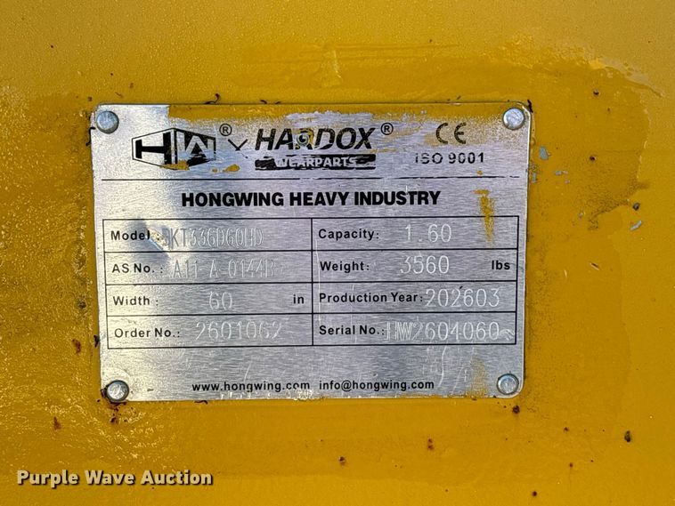 image for item FG0713 Hongwing Heavy Industry BKT336D60HD excavator bucket