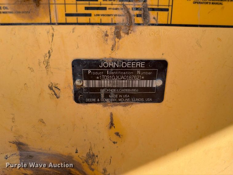 image for item FI2021 2010 John Deere 310J backhoe