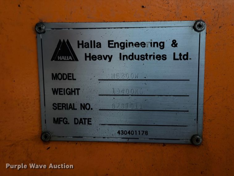 image for item FI2024 1998 Halla HE200W wheeled excavator