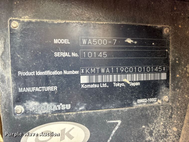 image for item FK2106 2013 Komatsu WA500-7 wheel loader