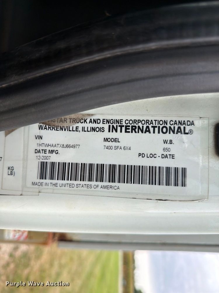 image for item FK4166 2008 International 7400 SFA 6x4 sewer jetter truck