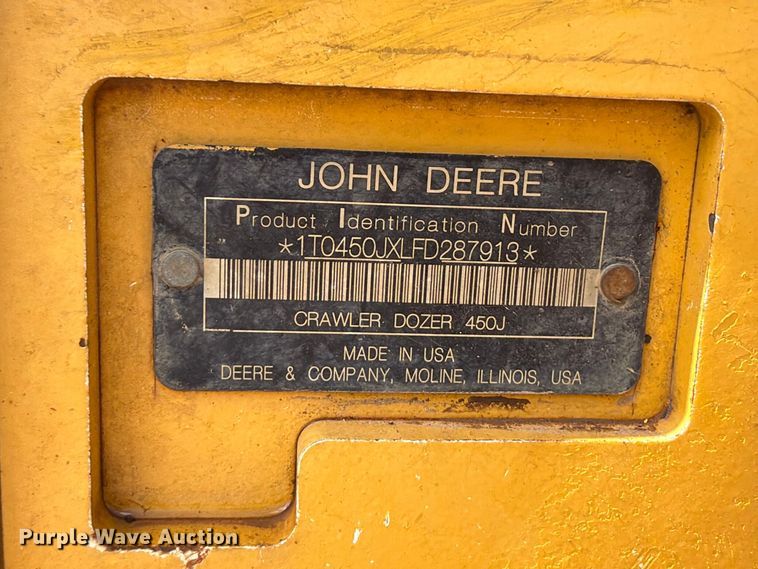 image for item FK5184 2015 John Deere 450J dozer