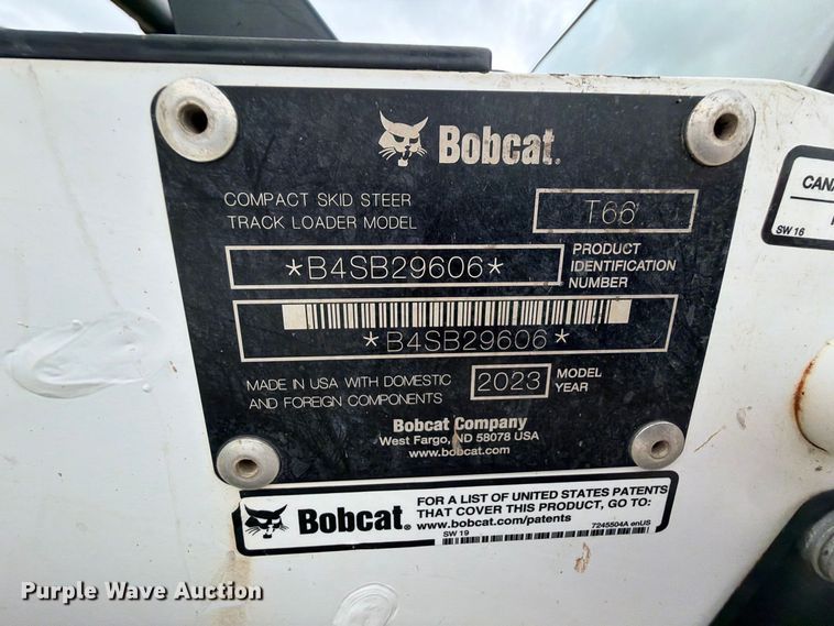 image for item FK5196 2023 Bobcat T66 tracked skid steer loader