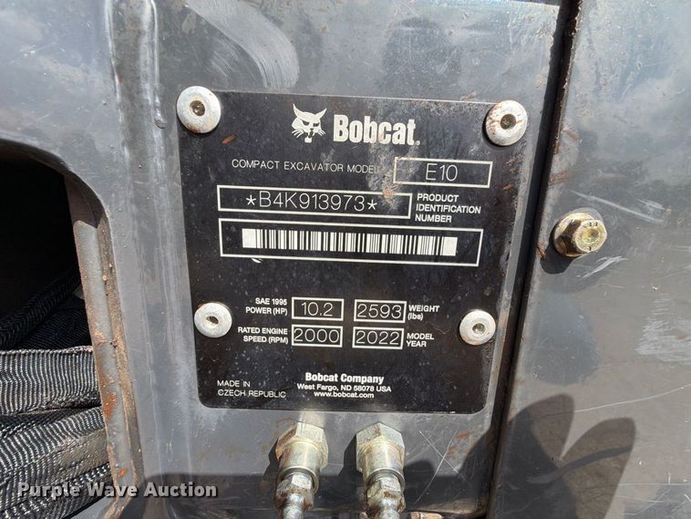 image for item FK5200 2022 Bobcat E10 mini excavator