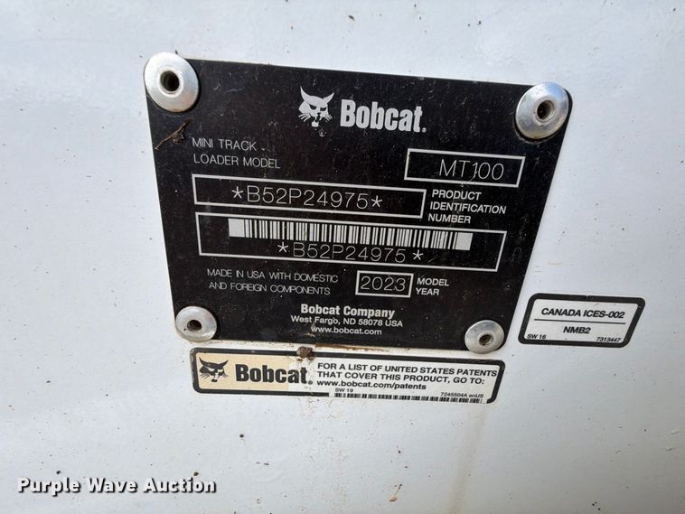 image for item FK5208 2023 Bobcat MT100 compact utility loader