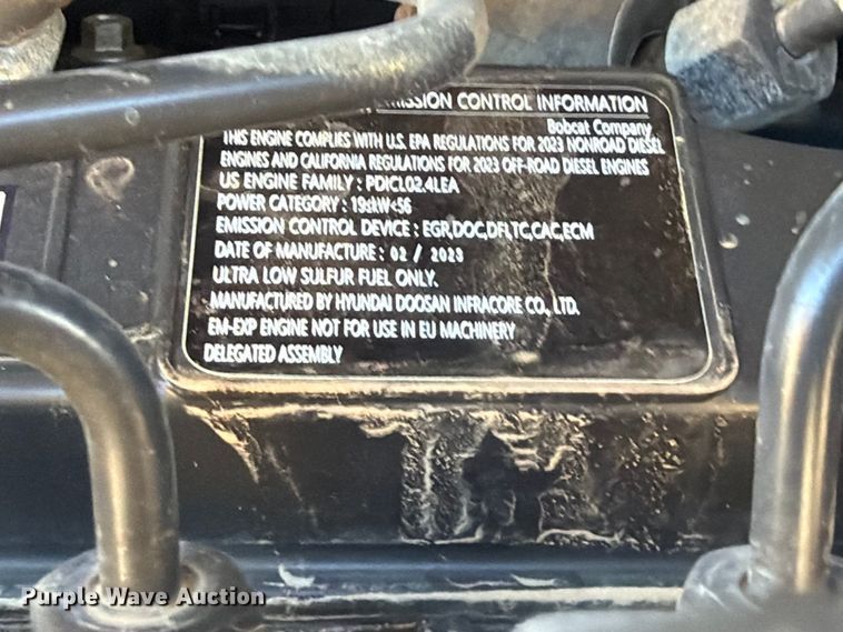 image for item FK5216 2023 Bobcat E60 mini excavator
