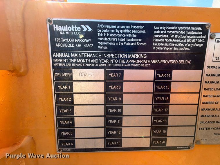 image for item FK5218 2020 Haulotte 4527A boom lift