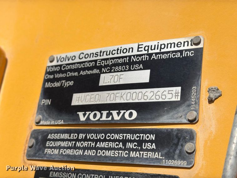 image for item FM7671 2010 Volvo L70F wheel loader