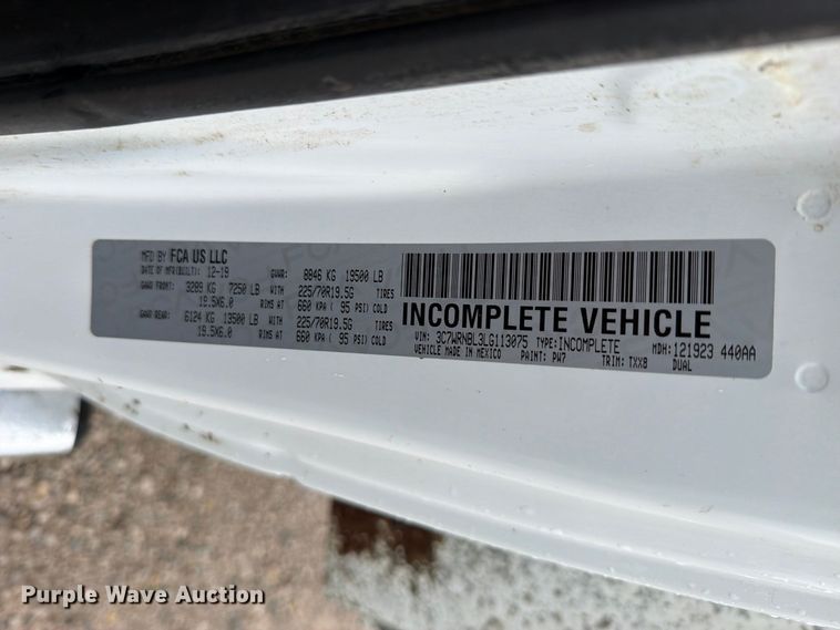 image for item FN5880 2020 RAM 5500 utility / service truck