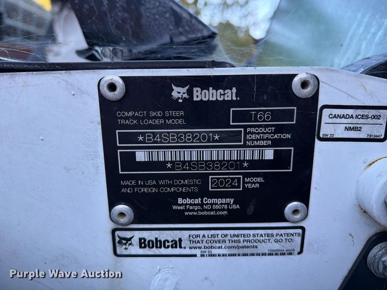 image for item FT3018 2024 Bobcat T66 tracked skid steer loader