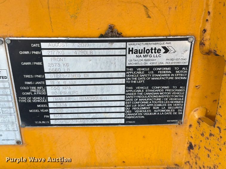 image for item FT6219 2019 Haulotte 5533A 