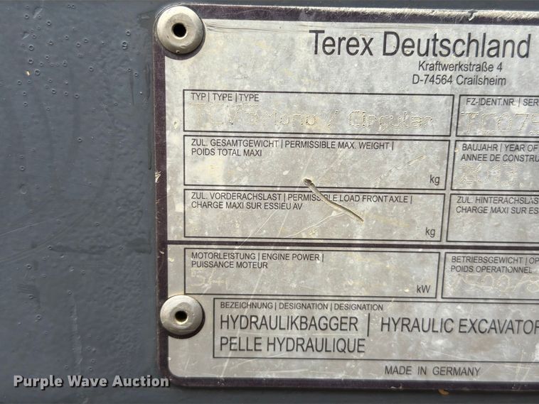image for item FT6361 2013 Terex TC75 mini excavator