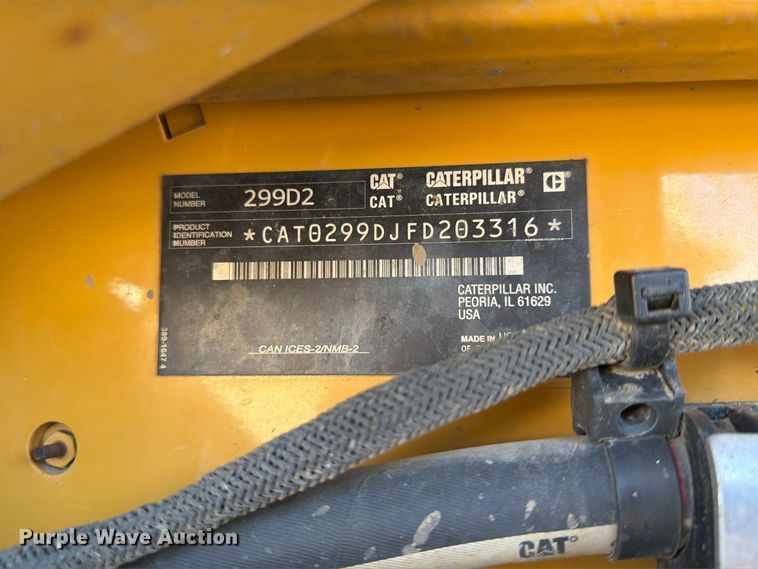 image for item FT6827 2018 Caterpillar 299D2 tracked skid steer loader