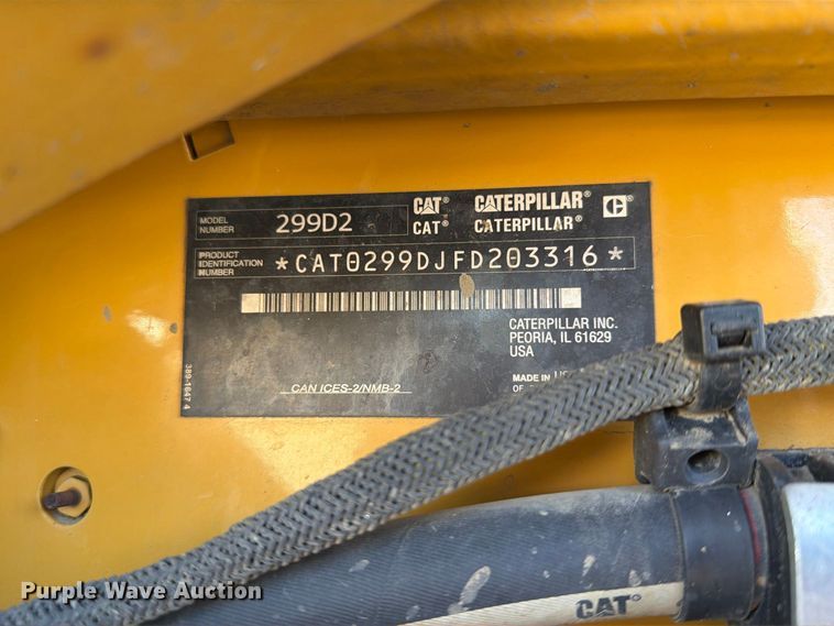 image for item FT6827 2018 Caterpillar 299D2 tracked skid steer loader