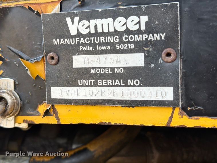 image for item FT8137 2019 Vermeer M475A trencher