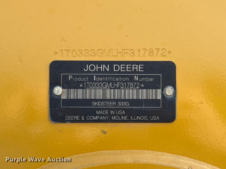 image for item NK9248 2016 John Deere 333G tracked skid steer loader