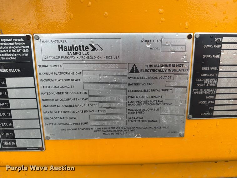 image for item YA4360 2024 Haulotte 5533A boom lift