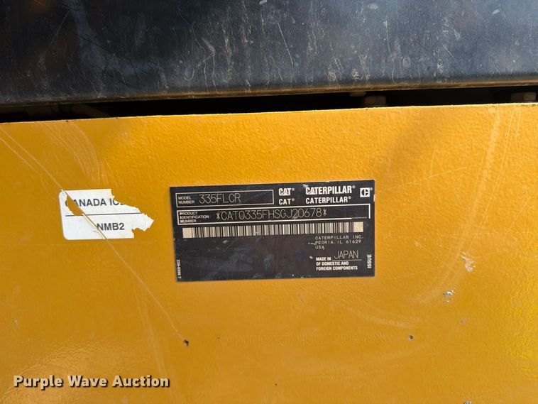 image for item YA4577 2019 Caterpillar 335FL CR excavator