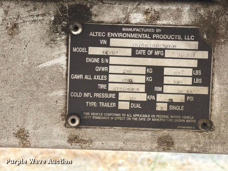 image for item YA4590 2017 Altec DC1317 wood chipper