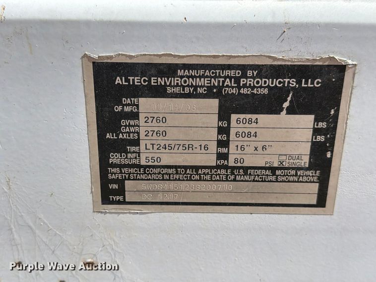 image for item YA4592 2008 Altec DC 1217 wood chipper