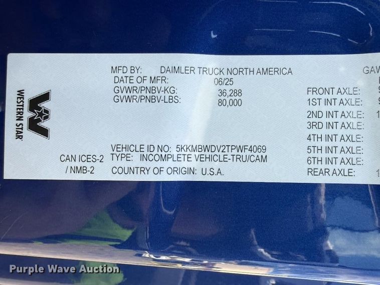 image for item YA4627 2026 Western Star 49X dump truck