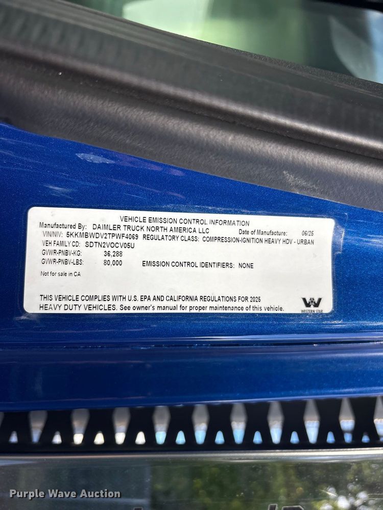image for item YA4627 2026 Western Star 49X Chassis dump truck