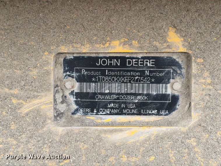 image for item YA4902 2015 John Deere 850k dozer
