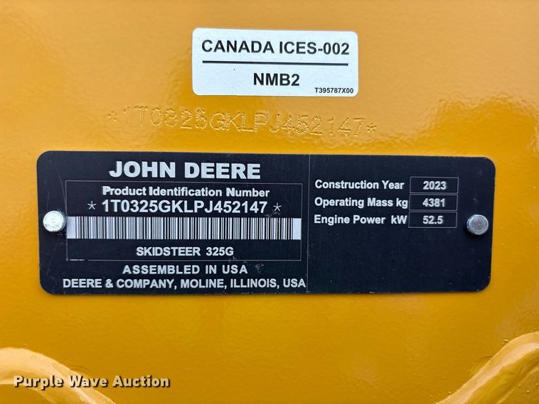 image for item YA4950 2023 John Deere 325G tracked skid steer loader