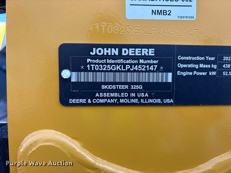 image for item YA4950 2023 John Deere 325G tracked skid steer loader