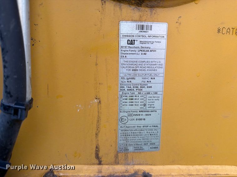 image for item YA4974 2020 Caterpillar 416 backhoe
