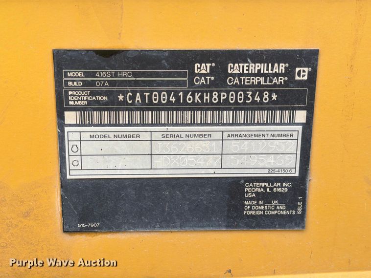 image for item YA4974 2020 Caterpillar 416 backhoe