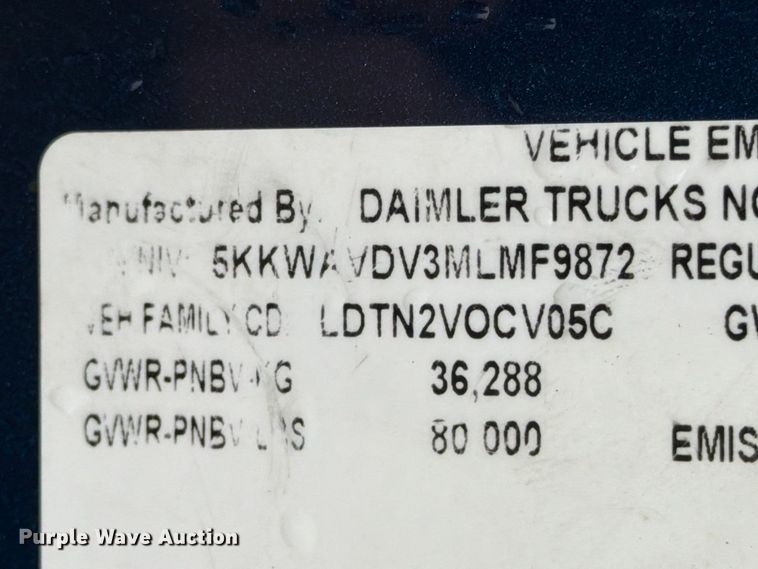image for item YA5181 2021 Western Star 4700 dump truck