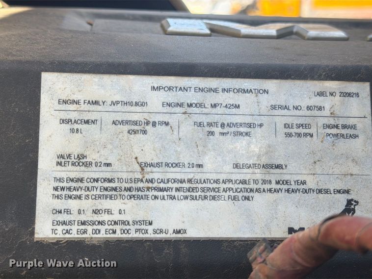 image for item YA5303 2019 Mack Granite dump truck