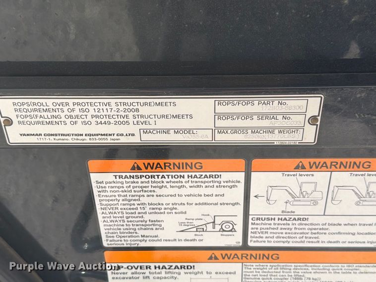 image for item YA5634 2025 Yanmar VIO55-6A mini excavator