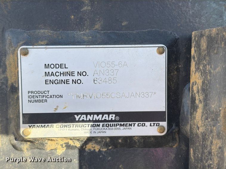 image for item YA5634 2025 Yanmar VIO55-6A mini excavator