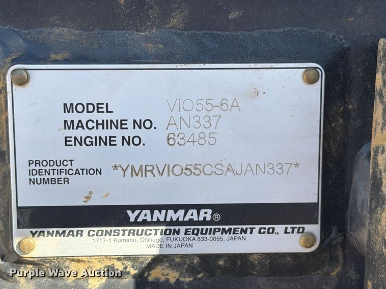 image for item YA5634 2025 Yanmar VIO55-6A mini excavator