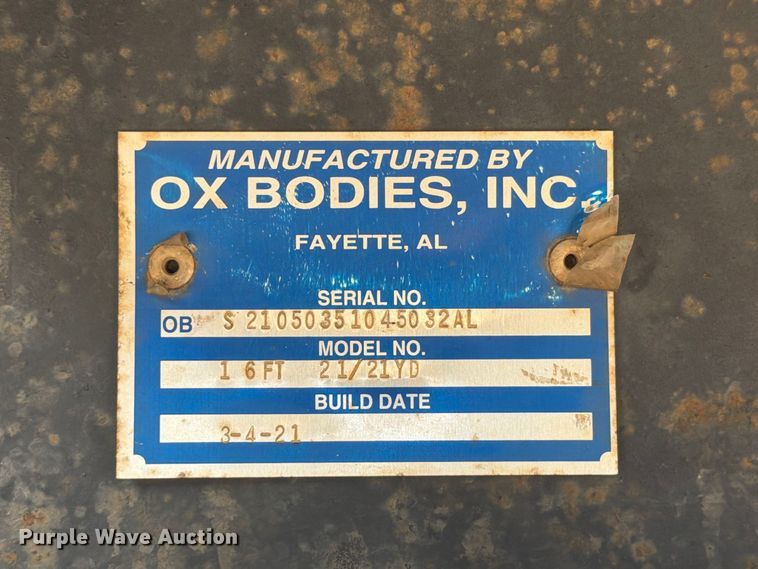 image for item ZA0836 2021 Mack Granite dump truck
