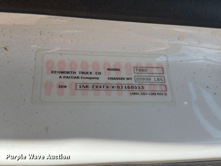 image for item ZA0838 2025 Kenworth T880 dump truck