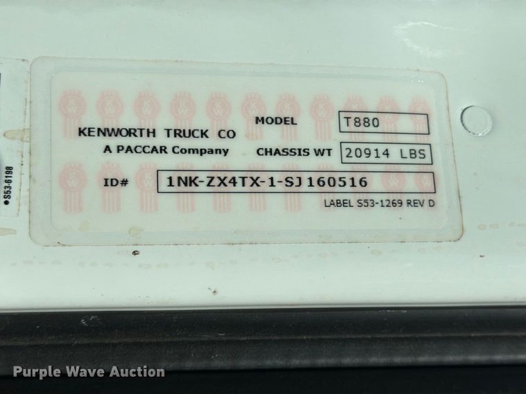 image for item ZA0842 2025 Kenworth T880 dump truck