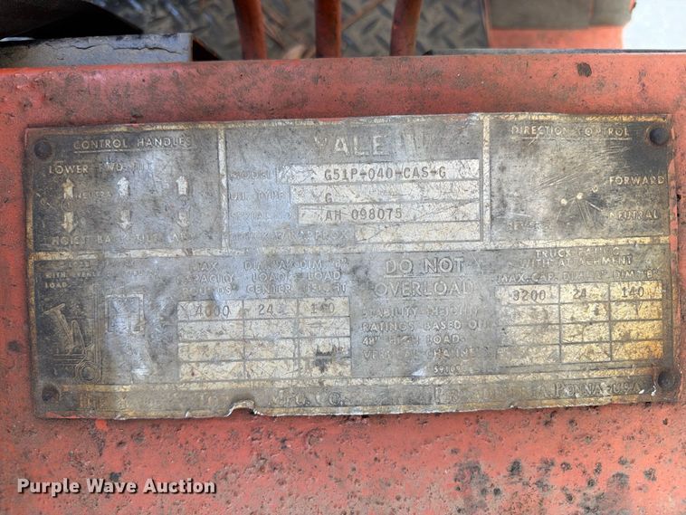 image for item DT2928 Yale G51P-040-CAS-G forklift
