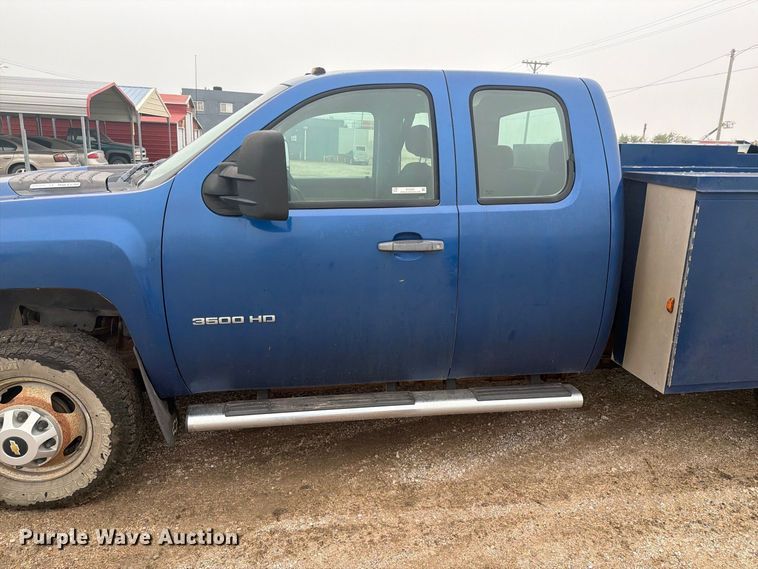 image for item DY3453 2012 Chevrolet Silverado 3500HD Ext. Cab utility bed pickup truck