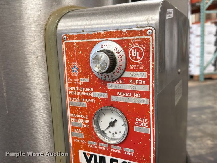 image for item DZ4907 1996 Vulcan GL40E Steam kettle