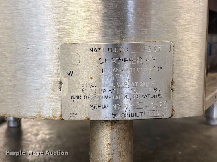 image for item DZ4907 1996 Vulcan GL40E Steam kettle